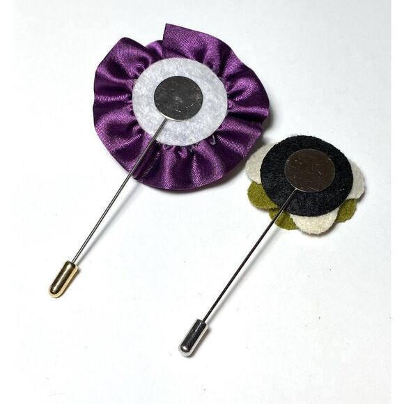 Stick Pins Lot of 7 Vintage Gold Tone Silver Tone Cloisonné Bolt Flower Stone - Picture 5 of 11